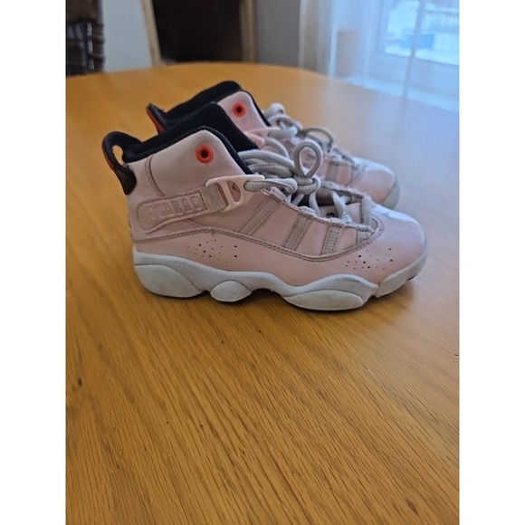 Nike Other - Nike Kids Air Jordan 6 Rings Light Pink White Lace-Up Sneaker Shoes Girl 11C